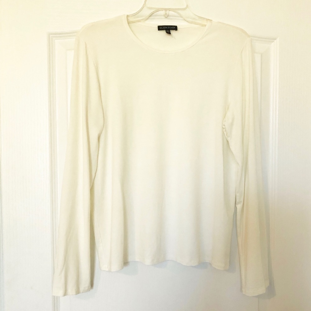 Eileen Fisher Long sleeve cream blouse